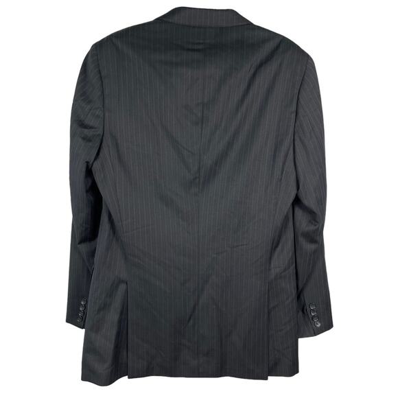 Ben Sherman Men’s 100% Wool Black & Gray Pinstripe Blazer Size 40 Long - Picture 2 of 10